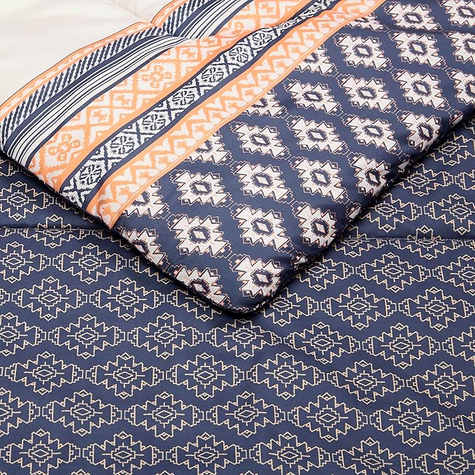 Amazon Basics Lightweight Microfiber Comforter Sets, 2-Pieces, Geometrics, Twin/Twin XL