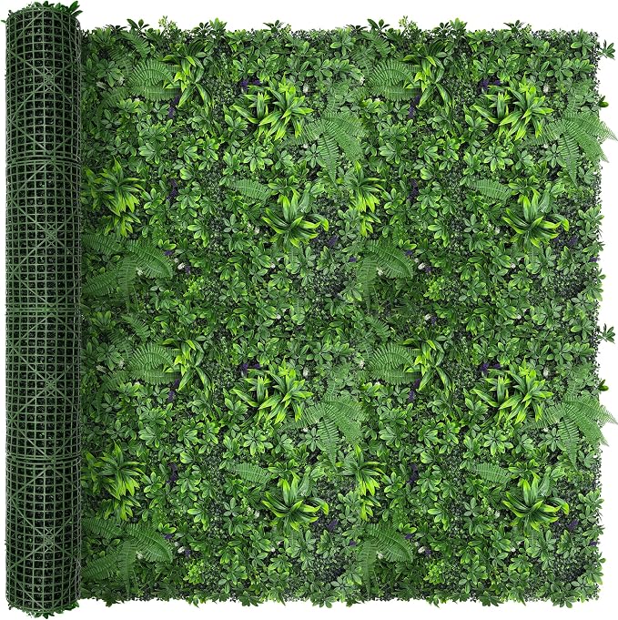 Artificial Green Boxwood Grass Wall Roll: 80"x120" UV Protected Ivy Privacy