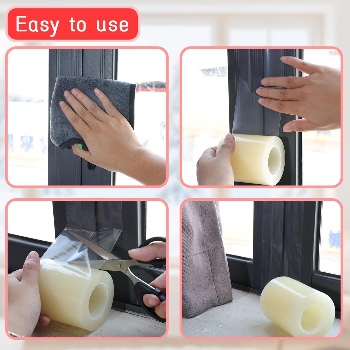 Birllaid Window Sealing Tape 3in x 99ft Clear — No Residue, Weatherproof Draft Seal