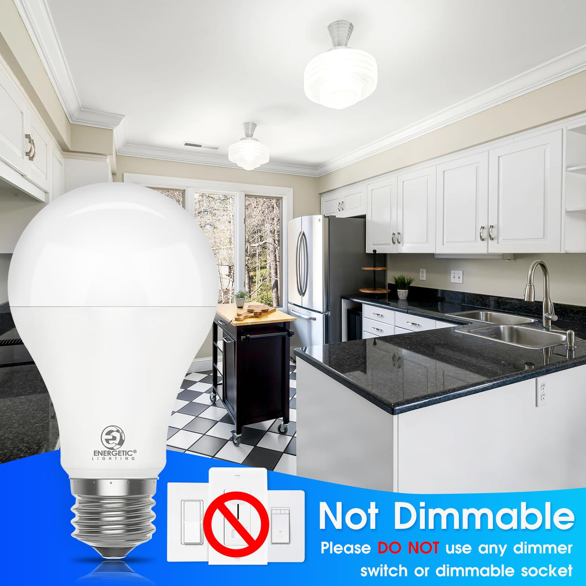 ENERGETIC SMARTER LIGHTING A21 LED Bulb – 2300 lm, 2700K Soft White, 2-Pack, UL Listed, Non-Dimmable