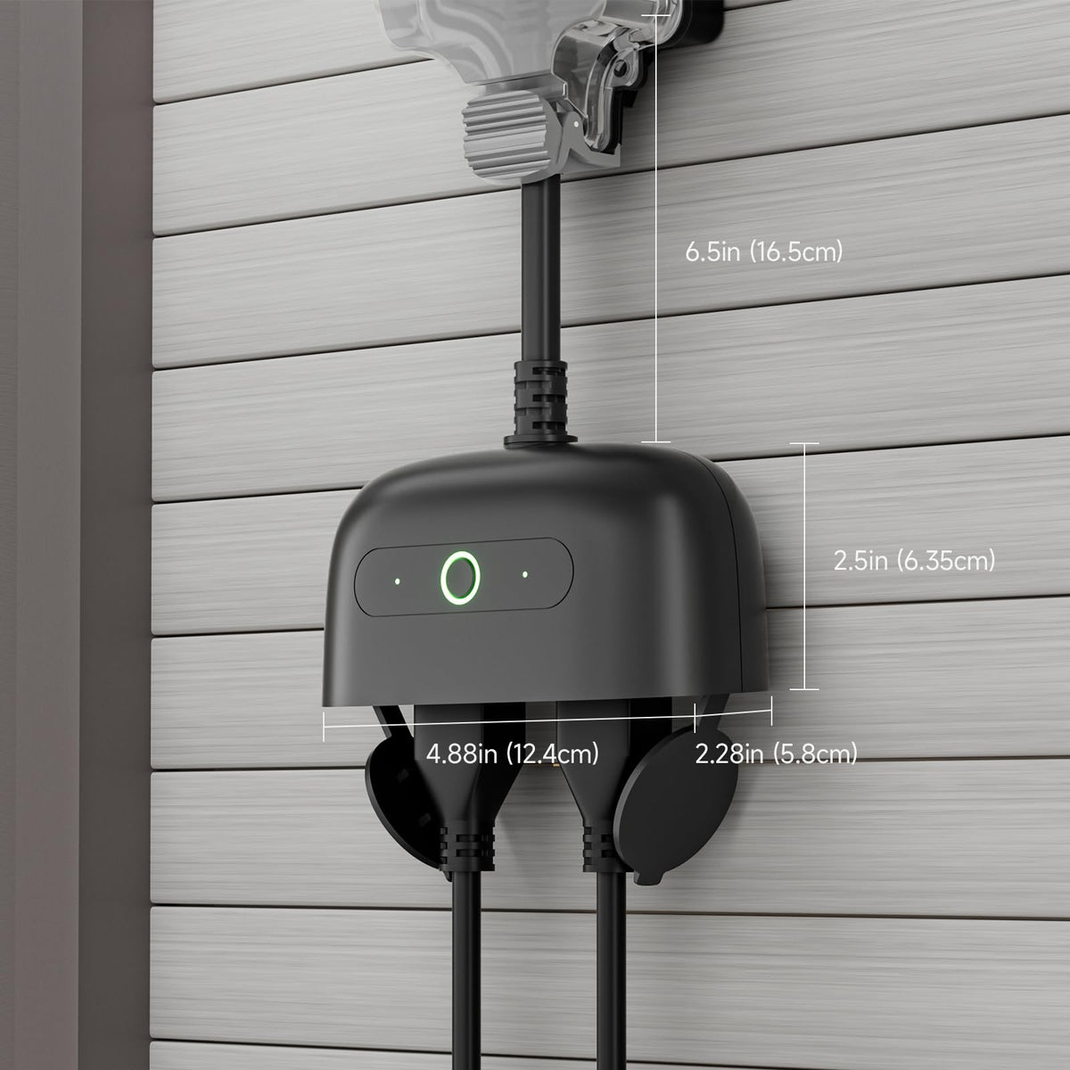 GHome Smart Outdoor Plug — 2 Independent Sockets, IP64 Weatherproof, Alexa, Google Home & SmartThings (No Hub Required)
