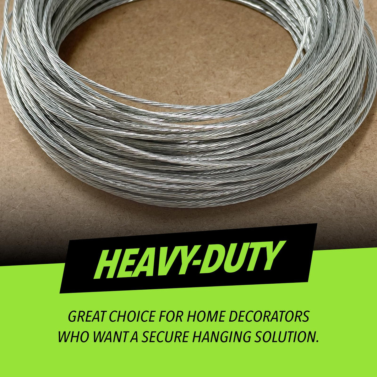 HangDone Picture Hanging Wire #5 – 50lbs, 100ft, 16-Gauge Steel