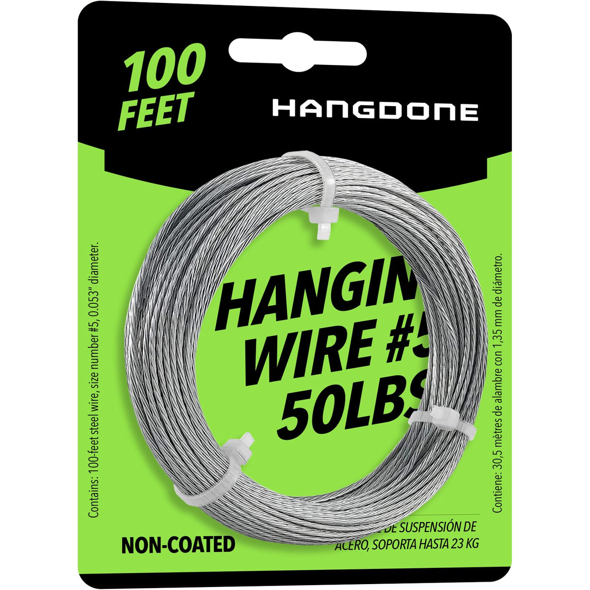 HangDone Picture Hanging Wire #5 – 50lbs, 100ft, 16-Gauge Steel