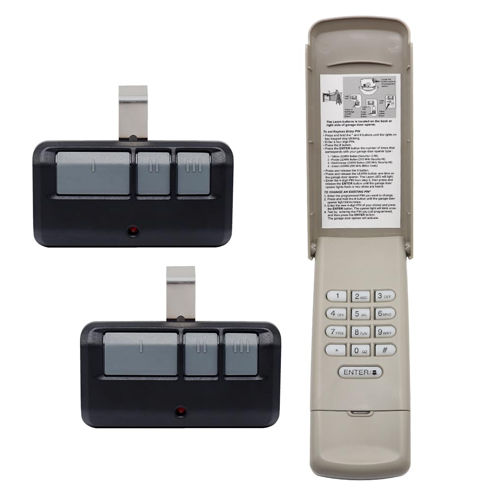JUSTHILLUP Universal Garage Door Keypad & Remote for LiftMaster/Chamberlain/Craftsman 1993+ | Replaces 877MAX, 893MAX, 971LM & CMXZDCG440