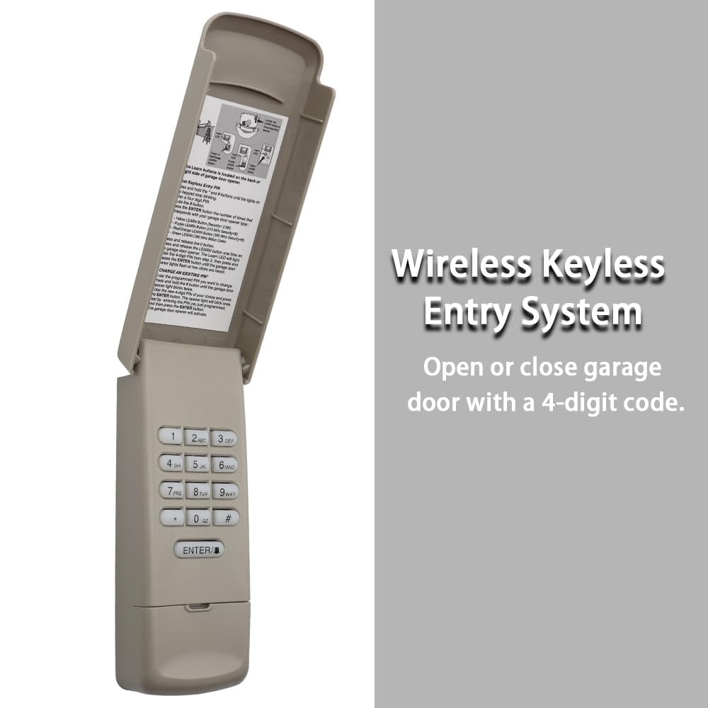 JUSTHILLUP Universal Garage Door Keypad & Remote for LiftMaster/Chamberlain/Craftsman 1993+ | Replaces 877MAX, 893MAX, 971LM & CMXZDCG440