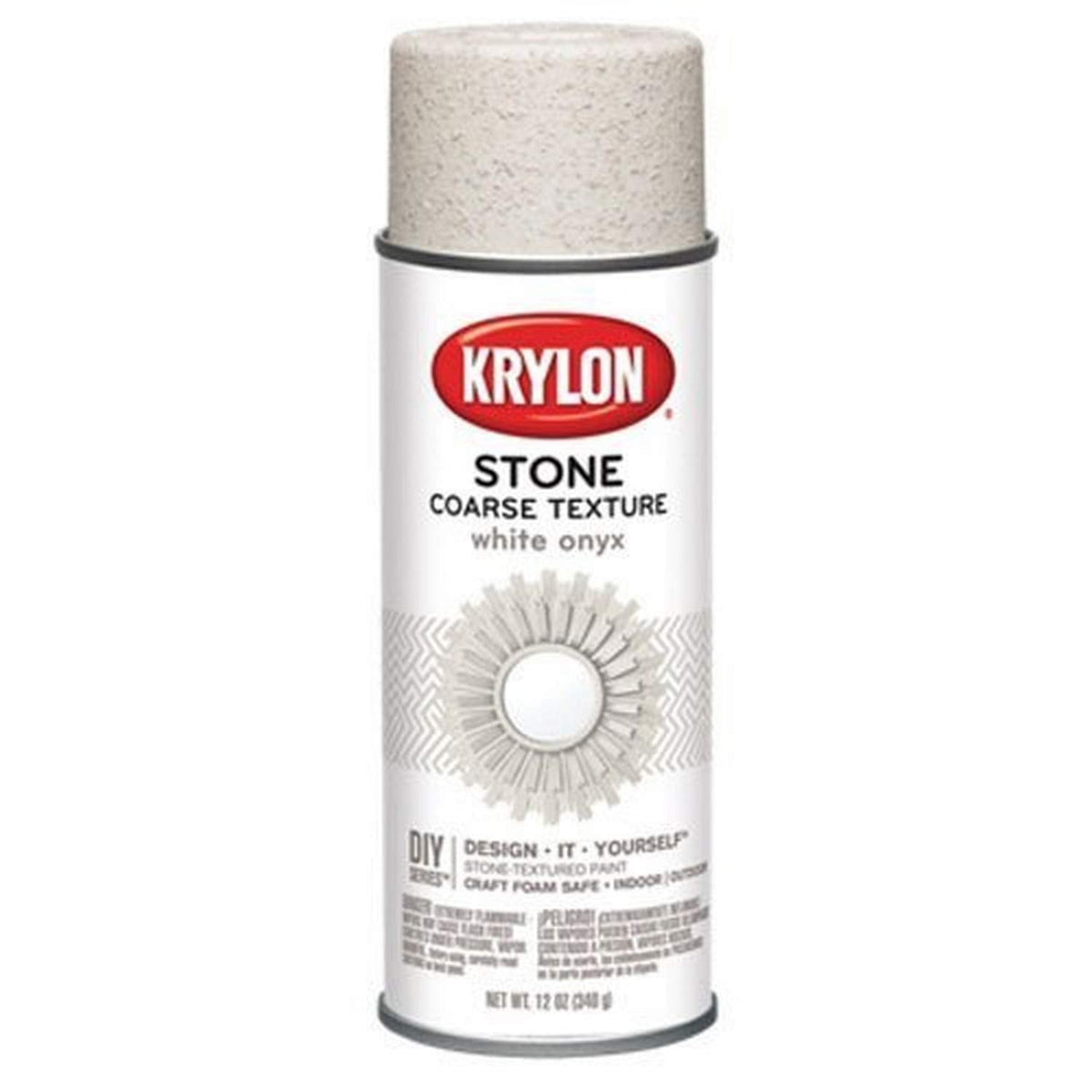 Krylon K18213 Coarse Stone Texture Spray Paint – White Onyx, 12 oz