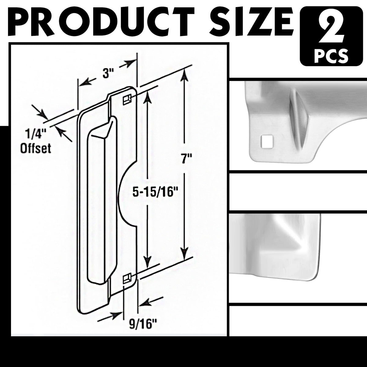 Landhoow 2 Pcs 3 x 7 Inches Stainless Steel Door Latch Guard Plate Covers – Easy Install Security Protector