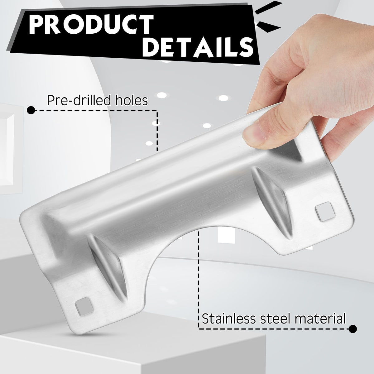 Landhoow 2 Pcs 3 x 7 Inches Stainless Steel Door Latch Guard Plate Covers – Easy Install Security Protector