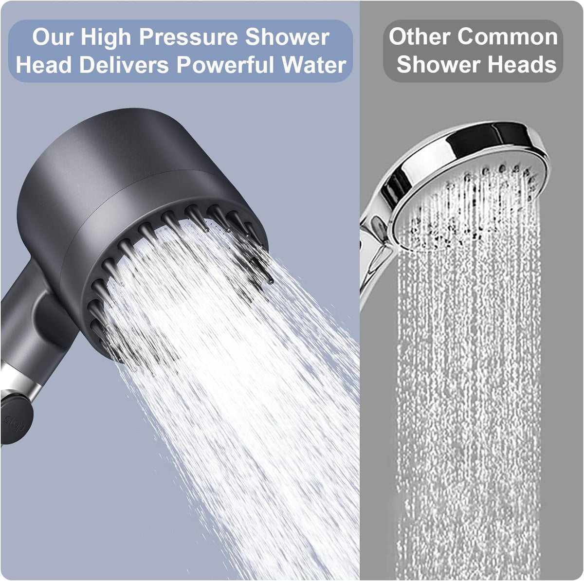 LIAOVEN Filtered Shower Head with Handheld — 3-Spray High-Pressure Ionic Filter, 8 Filters & Anti-Clog Nozzles