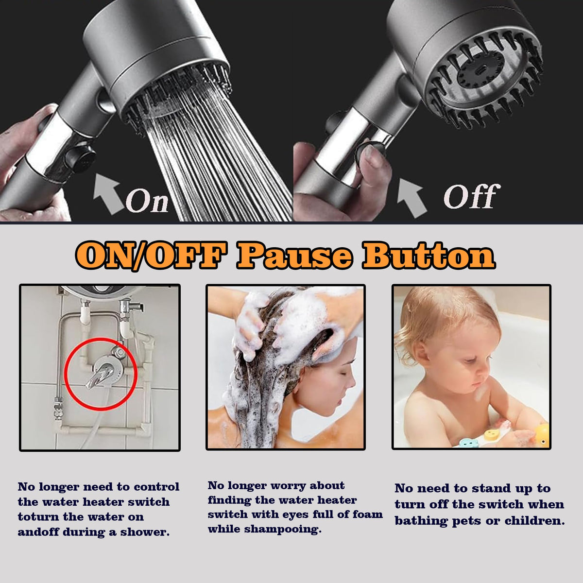 LIAOVEN Filtered Shower Head with Handheld — 3-Spray High-Pressure Ionic Filter, 8 Filters & Anti-Clog Nozzles