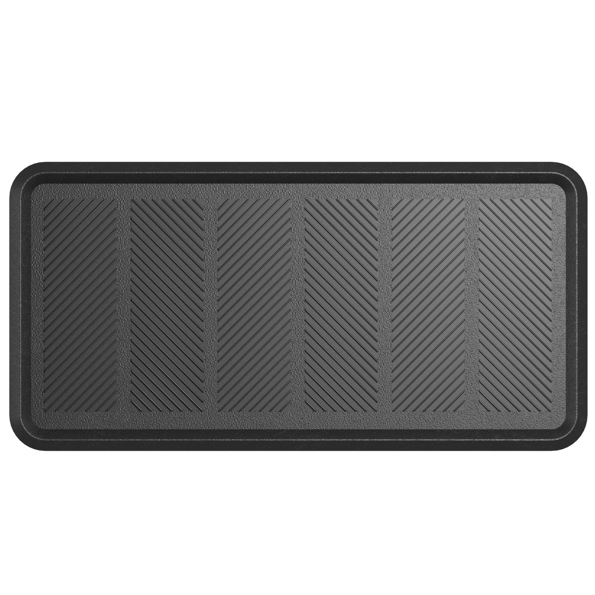 Ottomanson Heavy Duty Rubber Boot Tray – Non-Slip, Waterproof, Hose-Washable 16 x 32 in Black