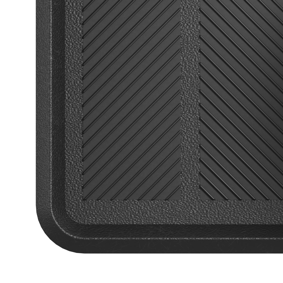 Ottomanson Heavy Duty Rubber Boot Tray – Non-Slip, Waterproof, Hose-Washable 16 x 32 in Black
