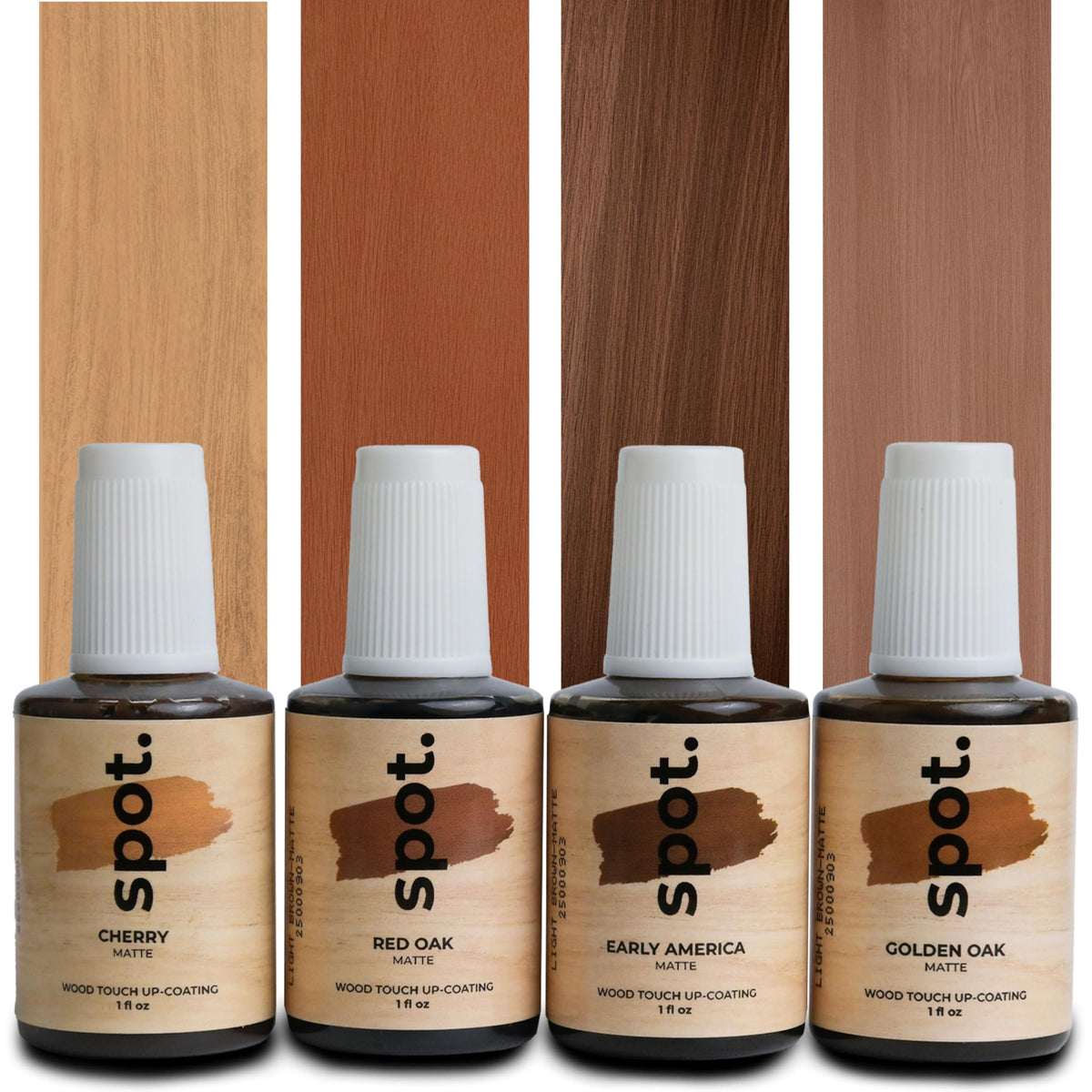 Spot Light Brown Wood Stain Repair Kit — 4 fl oz Total (Golden Oak, Early America, Cherry, Red Oak)