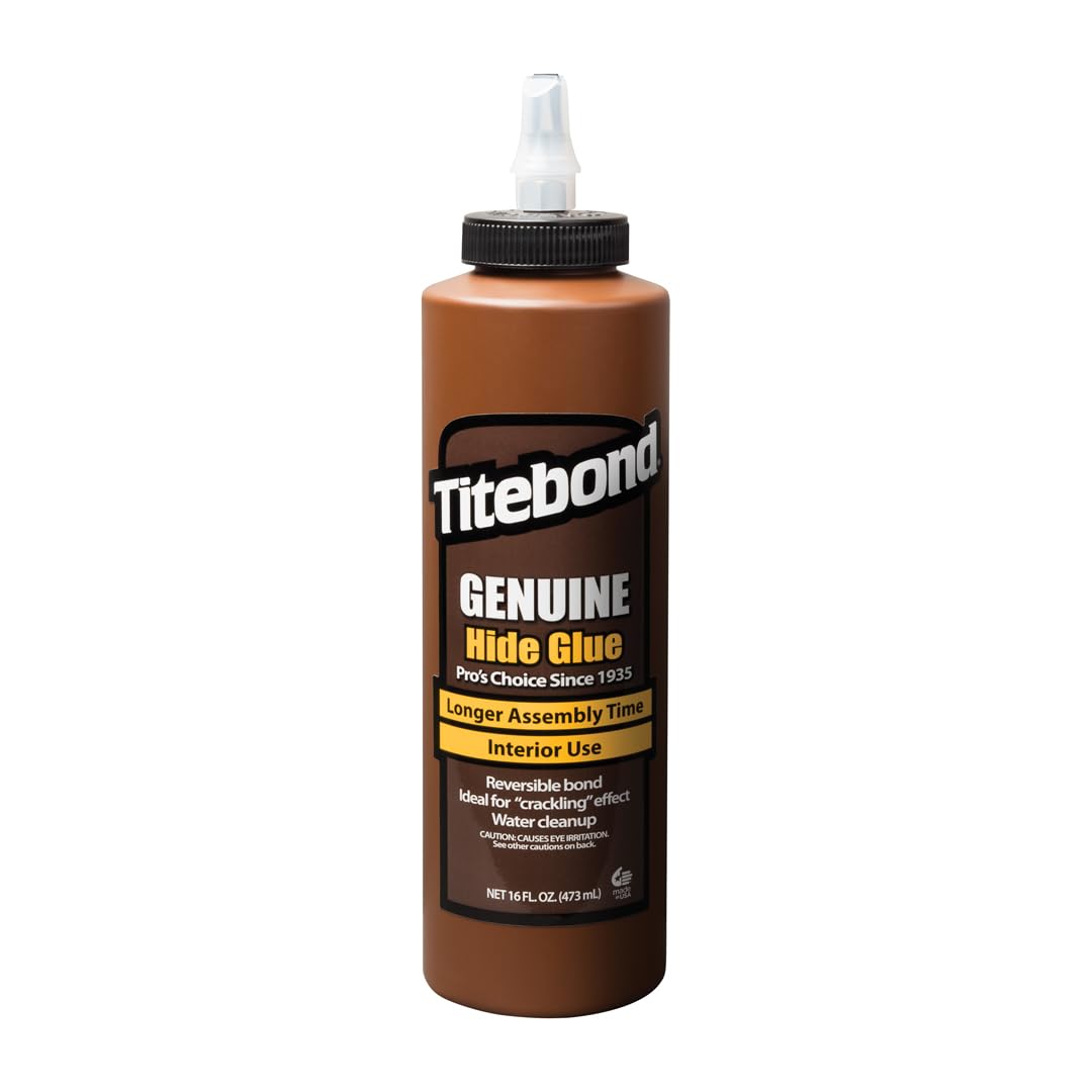 Titebond Genuine Hide Glue 16 oz – Ready-to-Use Wood Adhesive for Fine Furniture, Antique Restoration, and Crackling Effects