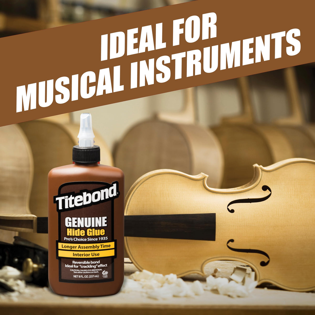 Titebond Genuine Hide Glue 16 oz – Ready-to-Use Wood Adhesive for Fine Furniture, Antique Restoration, and Crackling Effects
