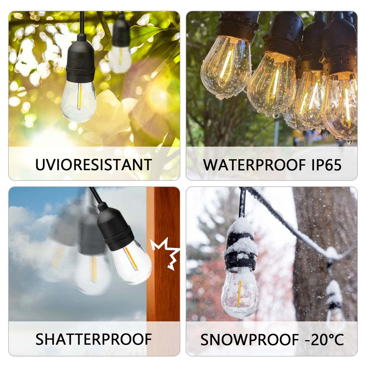 Visther 24-Pack S14 LED Outdoor Bulbs – 1W, 120V, E26 Base, 2700K Warm White