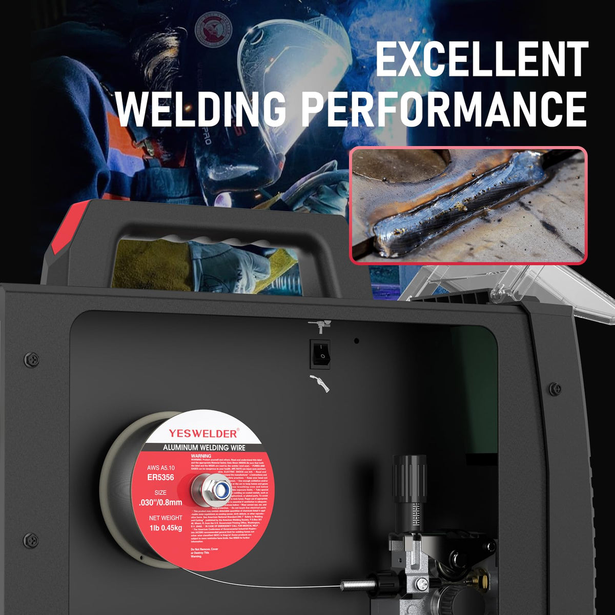 YESWELDER ER5356 .030-Inch MIG Welding Wire, 1 lb ABS Spool – AlMg5 Aluminum Filler